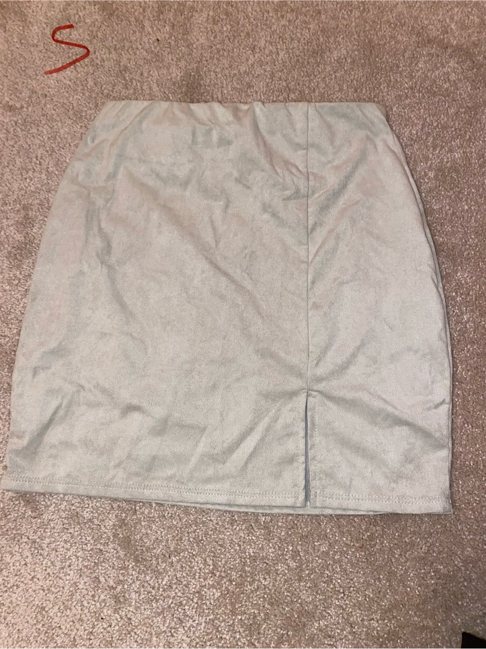 Windsor Light Gray Mini Skirt with Front Slit